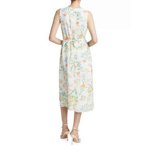 WAYF‎ Dahlia Dress Size XS Vintage White Floral Sleeveless V Neck Midi Retro NEW - Picture 3 of 14